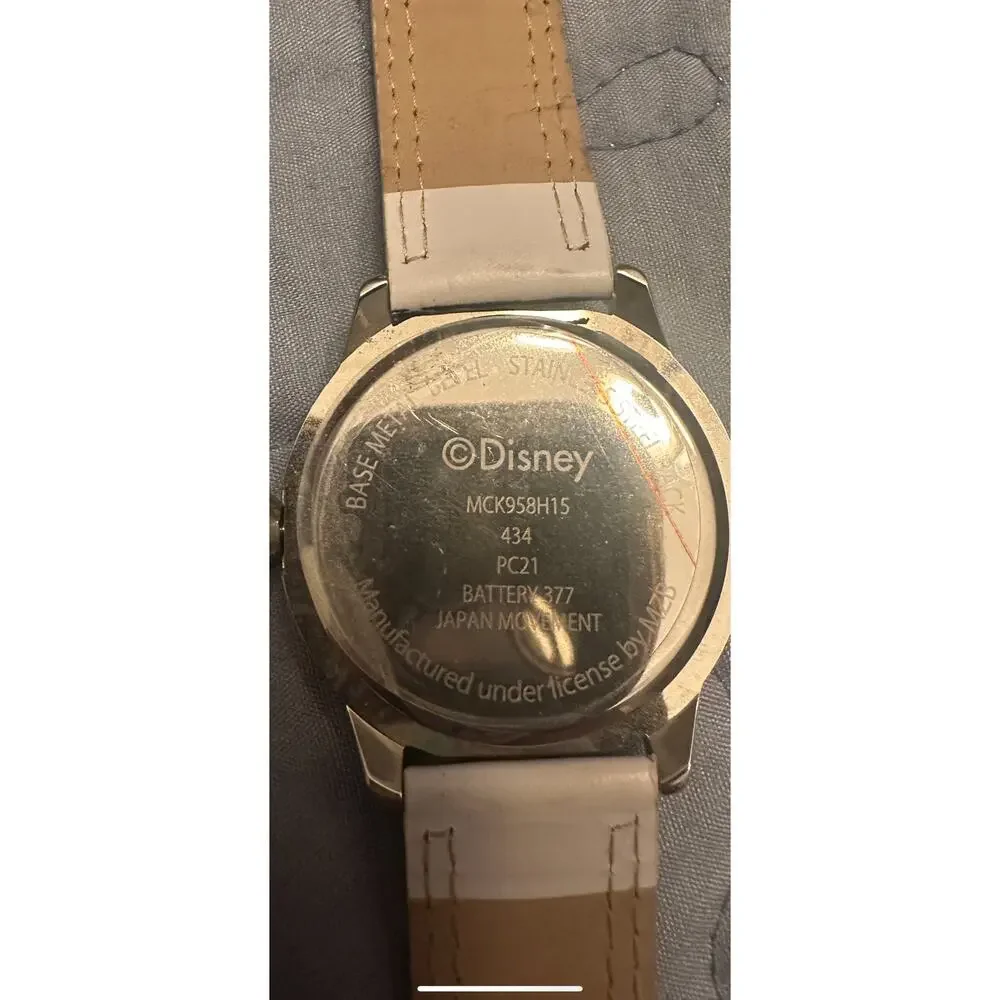 NWOT Disney Mickey Mouse Watch MZB Mck958h15 Silver Case Multicolor Cartoon Band